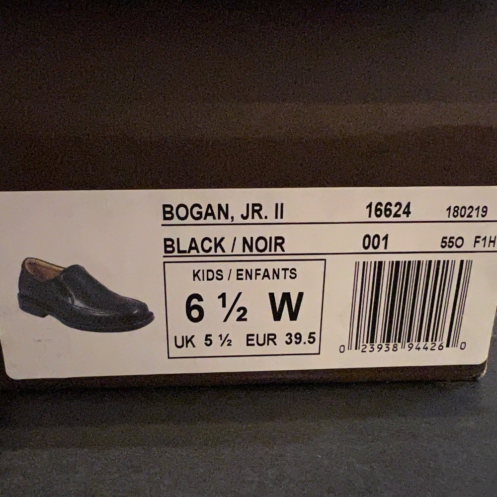 Florsheim Boys Dress Shoe  (Black) Size 6.5 Wide